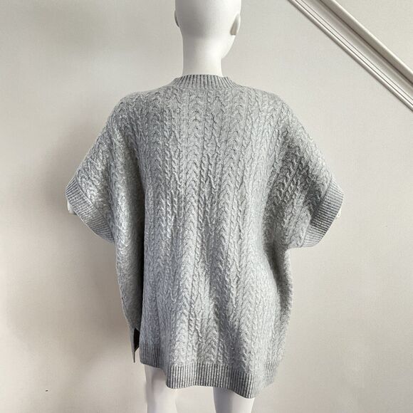 100% Cashmere Well With Cardigan Gray Open Front Oversized M - Picture 14 of 16